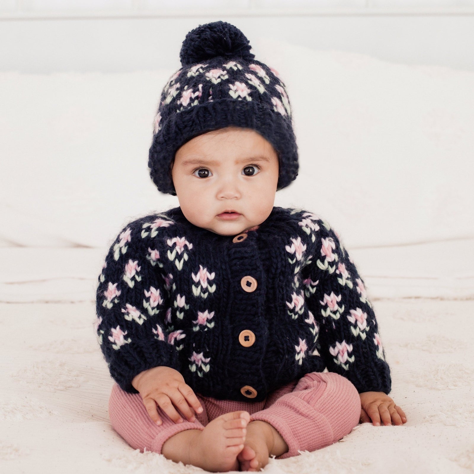 Bitty Blooms Indigo Cardigan Sweater for Baby & Toddler due July - Sweaters