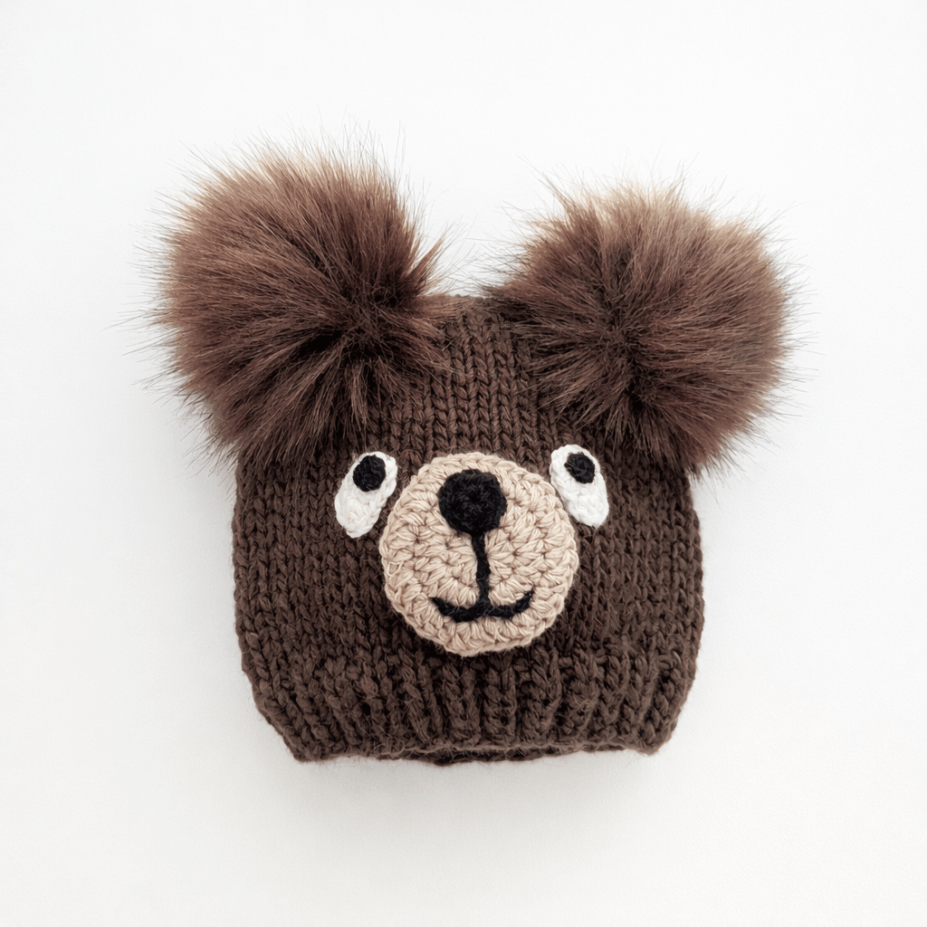 Brown Bear Knit Beanie Hat for Babies, Toddlers & Kids - Beanie Hats
