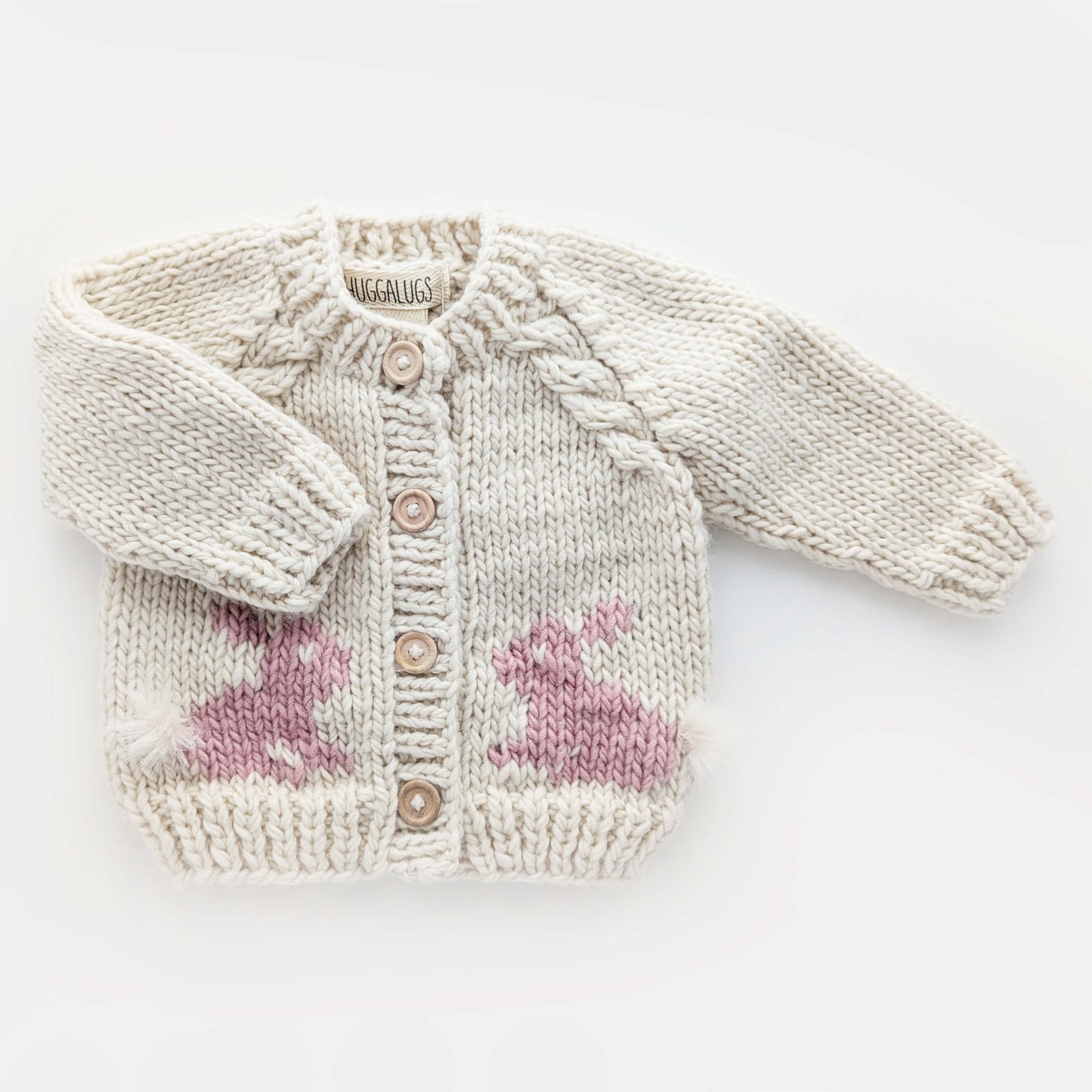 Bunny Cardigan Rosy Pink for Baby & Toddler - Sweaters