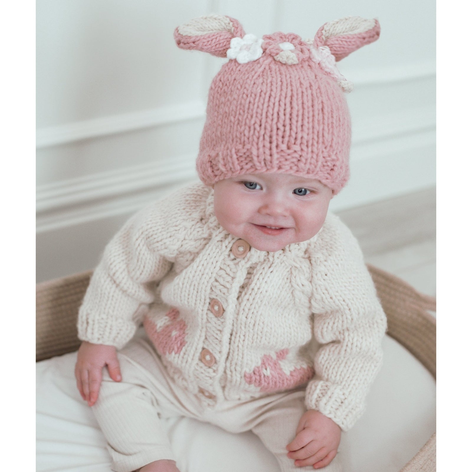 Bunny Cardigan Rosy Pink for Baby & Toddler - Sweaters