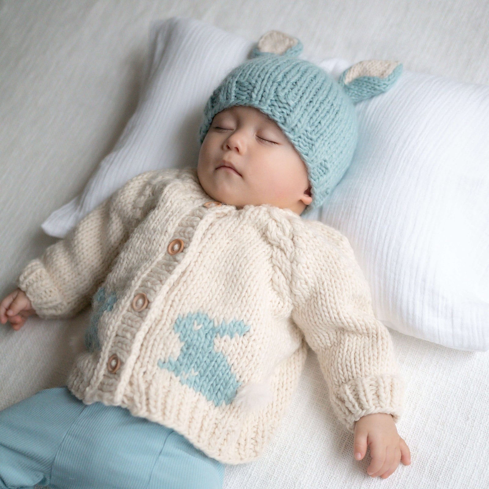 Bunny Cardigan Surf Blue for Baby & Toddler - Sweaters
