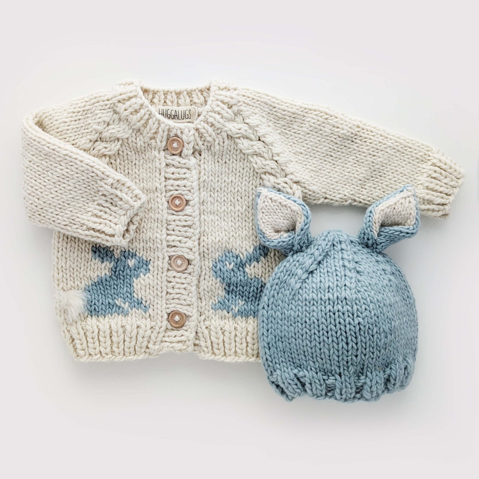 Bunny Cardigan Surf Blue for Baby & Toddler - Sweaters