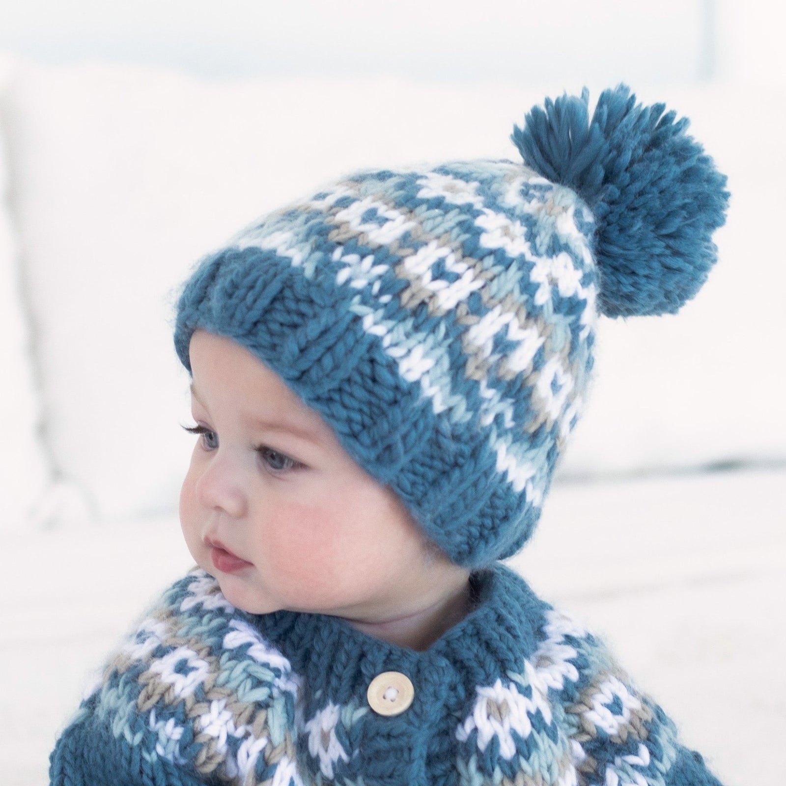 Fairisle Slate Beanie Hat - Beanie Hats