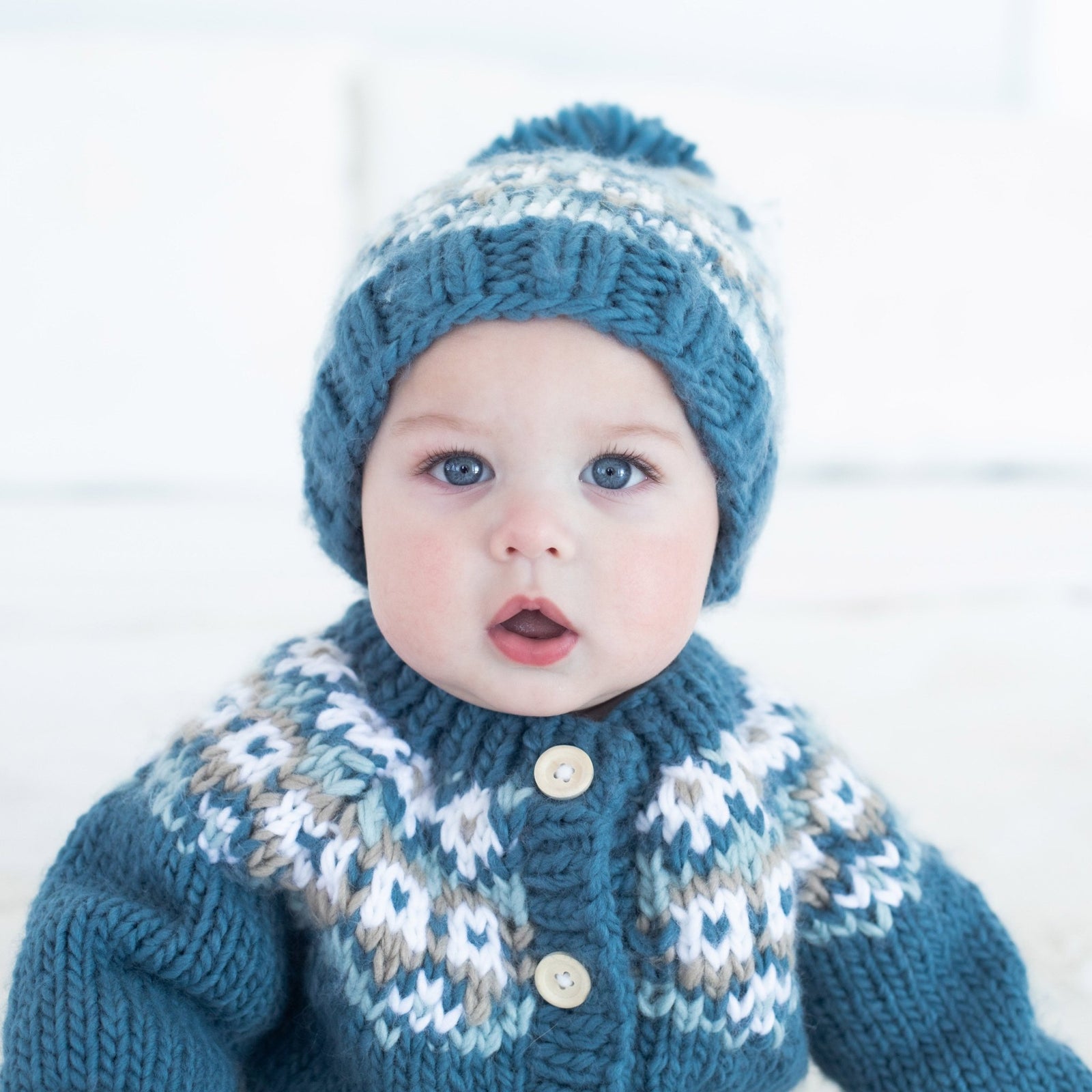 Fairisle Slate Beanie Hat - Beanie Hats