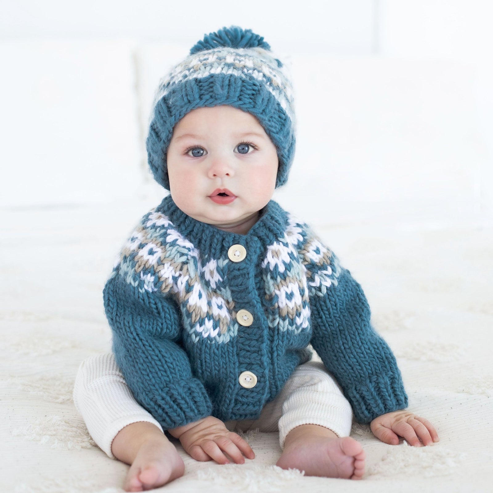 Fairisle Slate Cardigan Sweater for Baby & Toddler due July - Sweaters