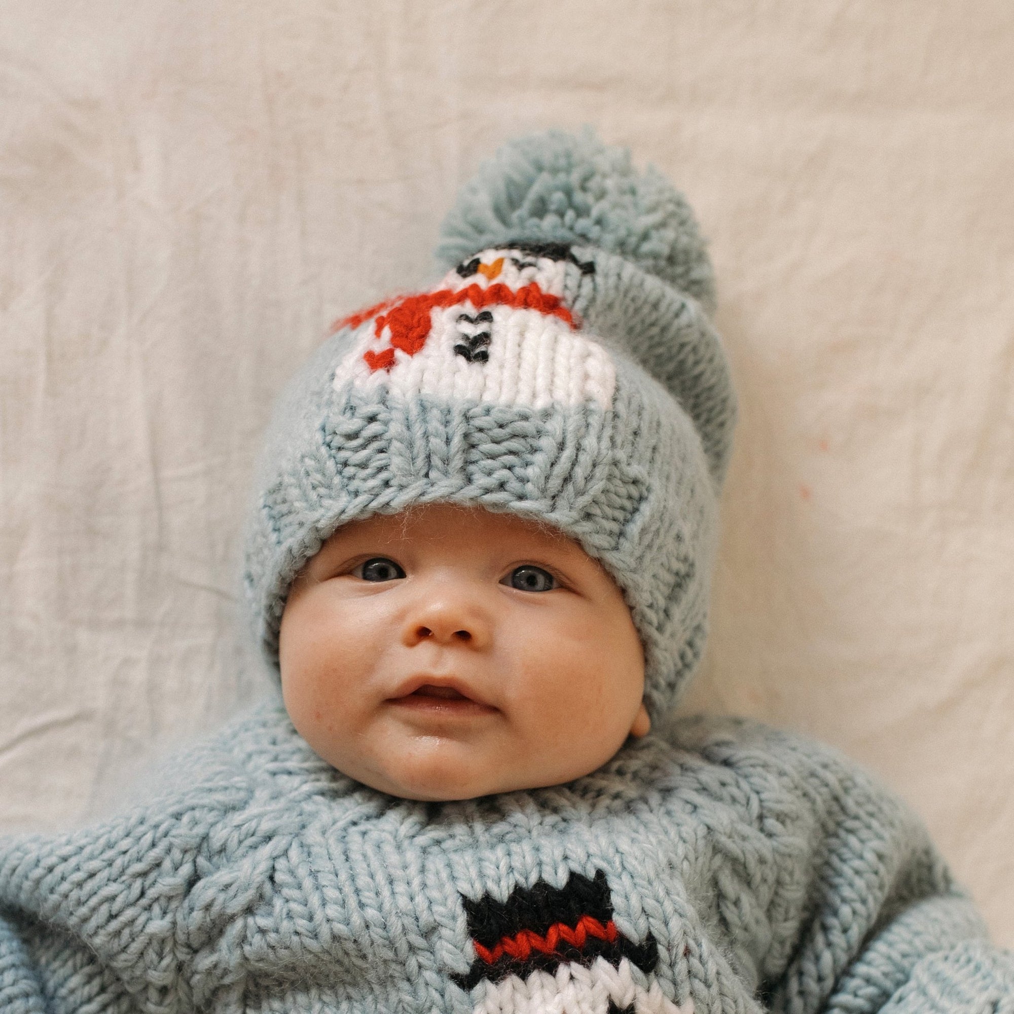 Frosty Snowman Surf Blue Beanie Hat for Baby & Kids - Beanie Hats