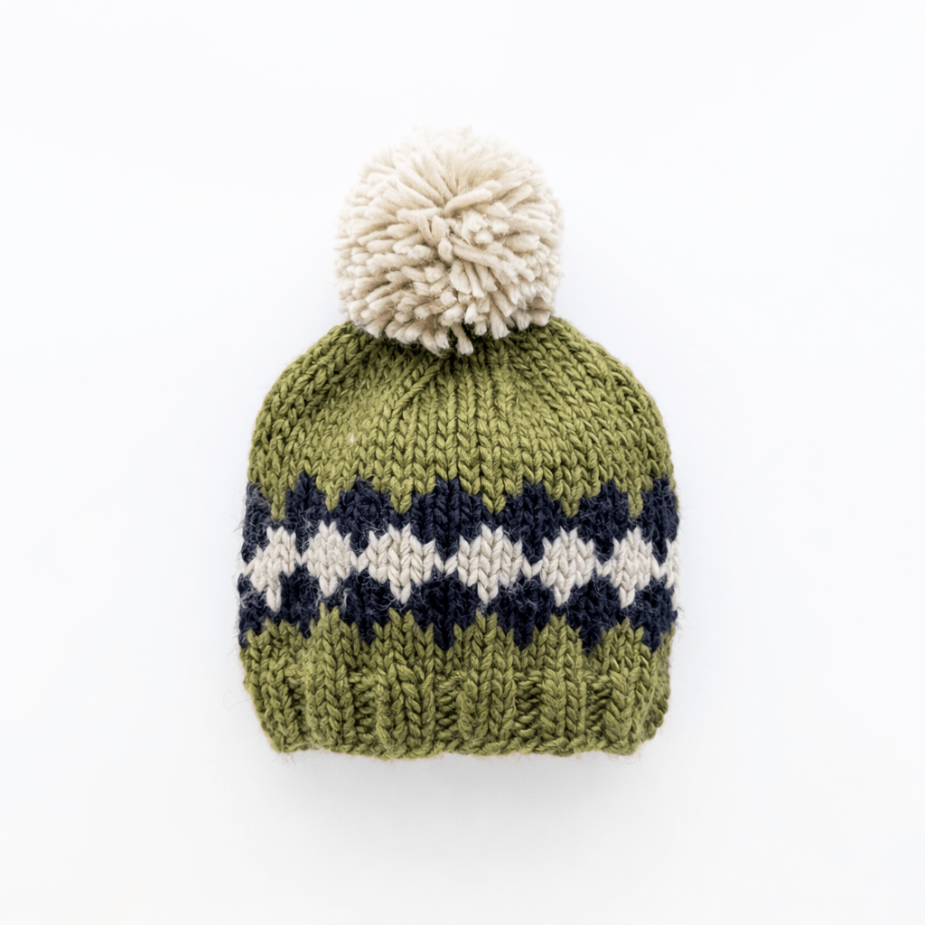 Geo Mossy Green Beanie Hat for Baby & Kids - Beanie Hats