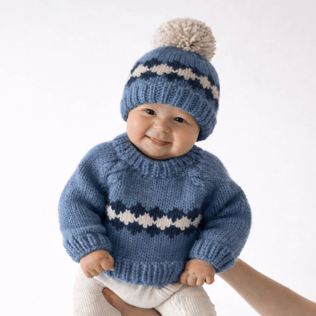 Geo Slate Blue Beanie Hat for Baby & Kids - Beanie Hats