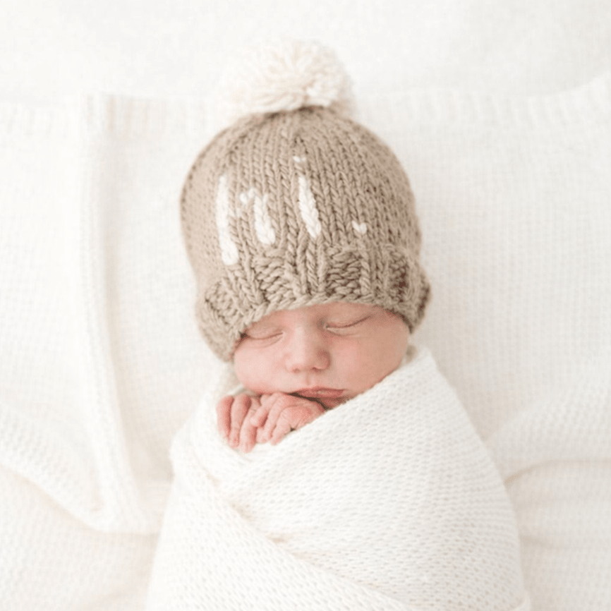 hi. Pebble Brown Hand Knit Beanie Hat - Beanie Hats
