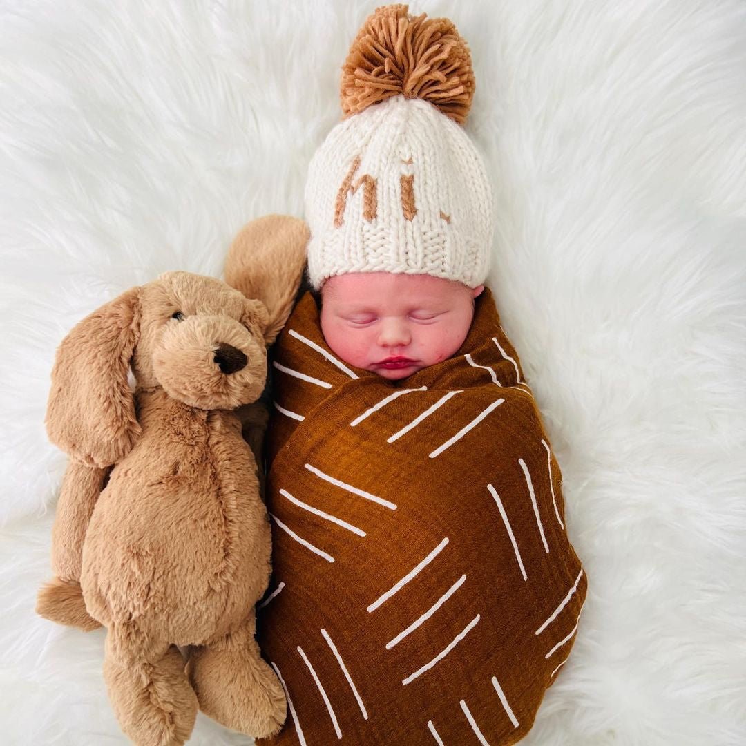hi. Pecan Hand Knit Beanie Hat - Beanie Hats