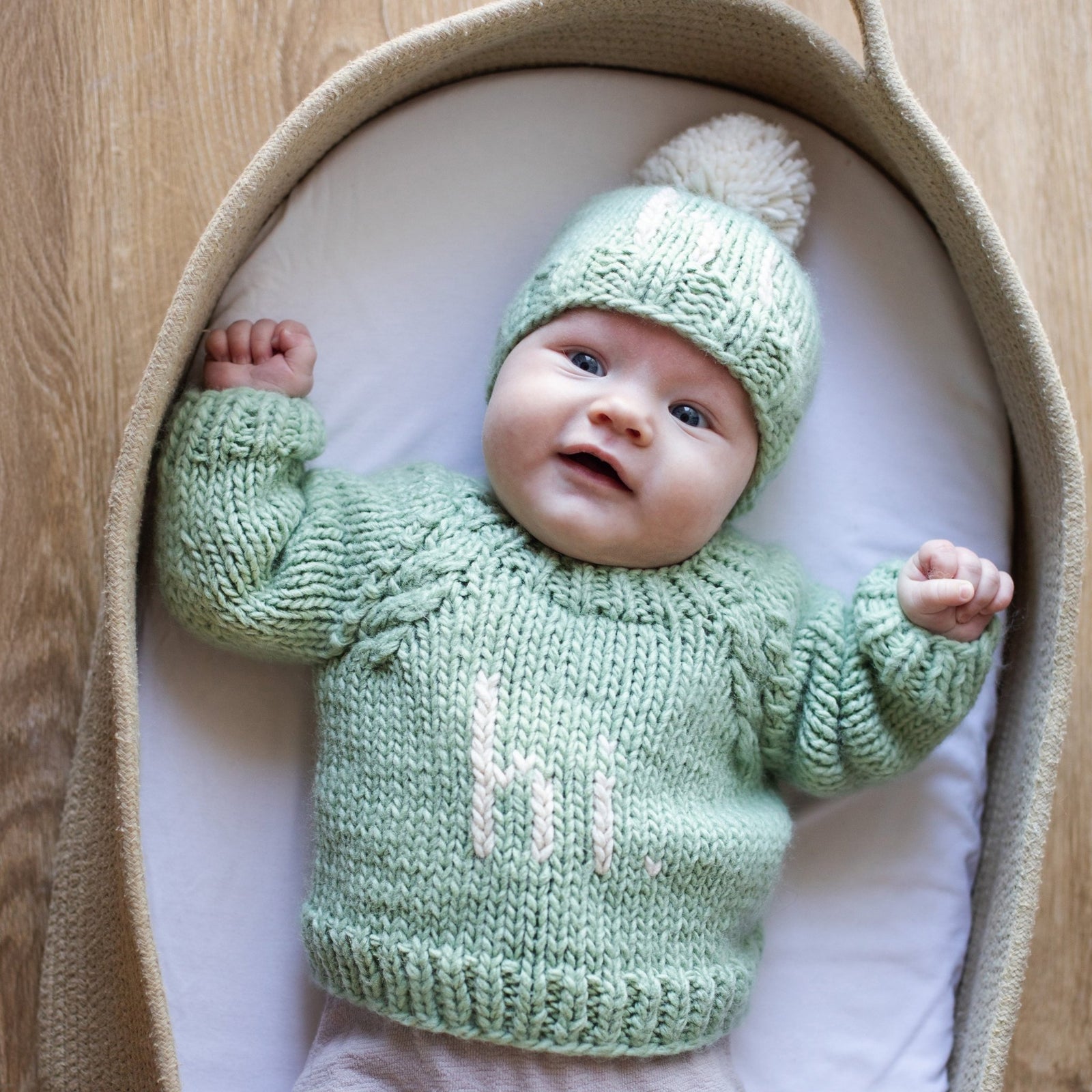 hi. Sage Green Crew Neck Sweater - Sweaters
