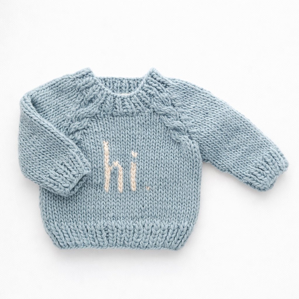 hi. Surf Blue Crew Neck Sweater - Sweaters