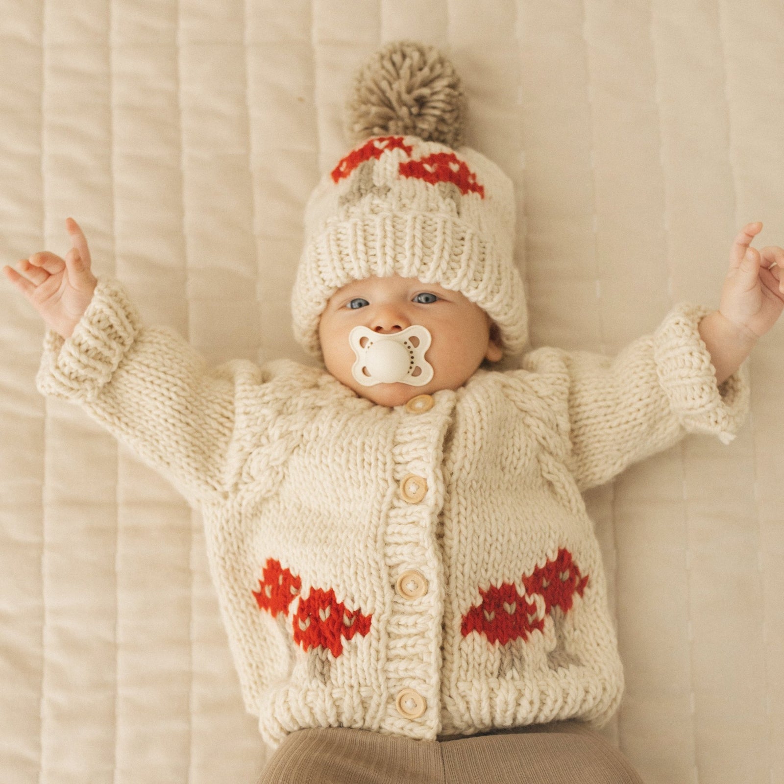 Mushroom Natural Cardigan Sweater Baby & Toddler - Sweaters