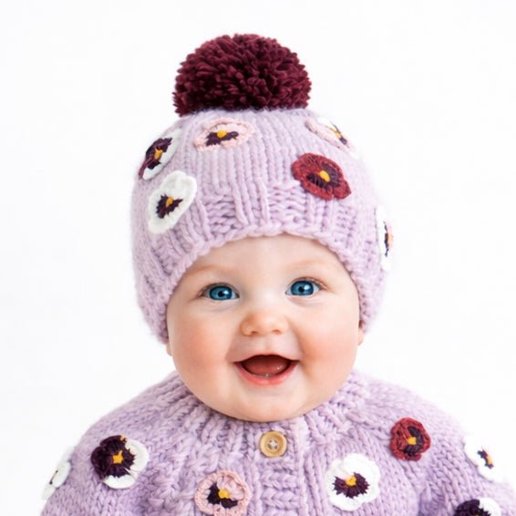 Pansy Lilac Beanie Hat for Baby & Kids - Beanie Hats