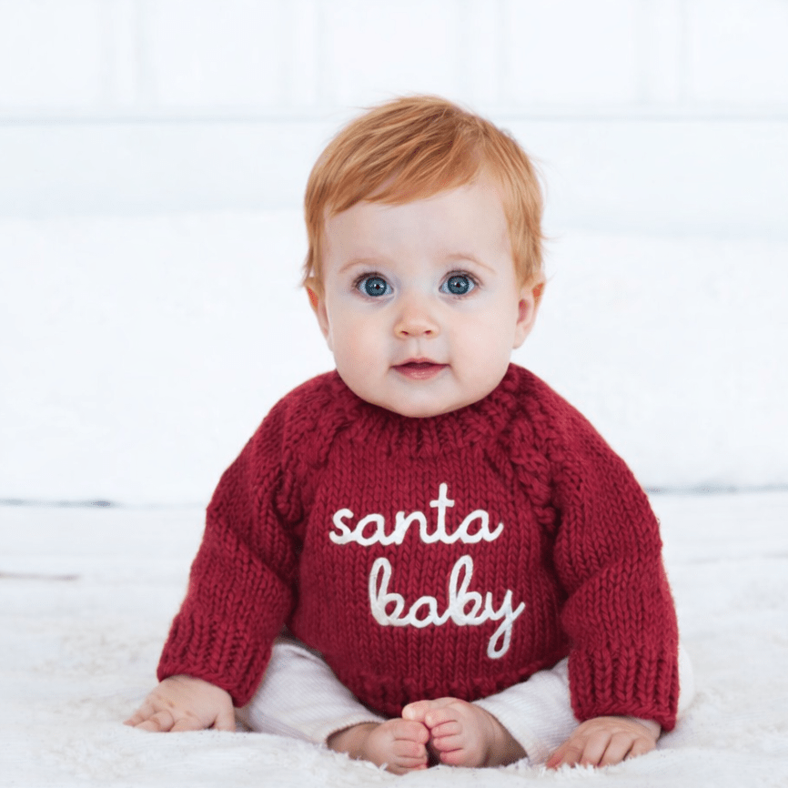 Santa Baby Sweater Crimson for Baby & Toddler - Sweaters