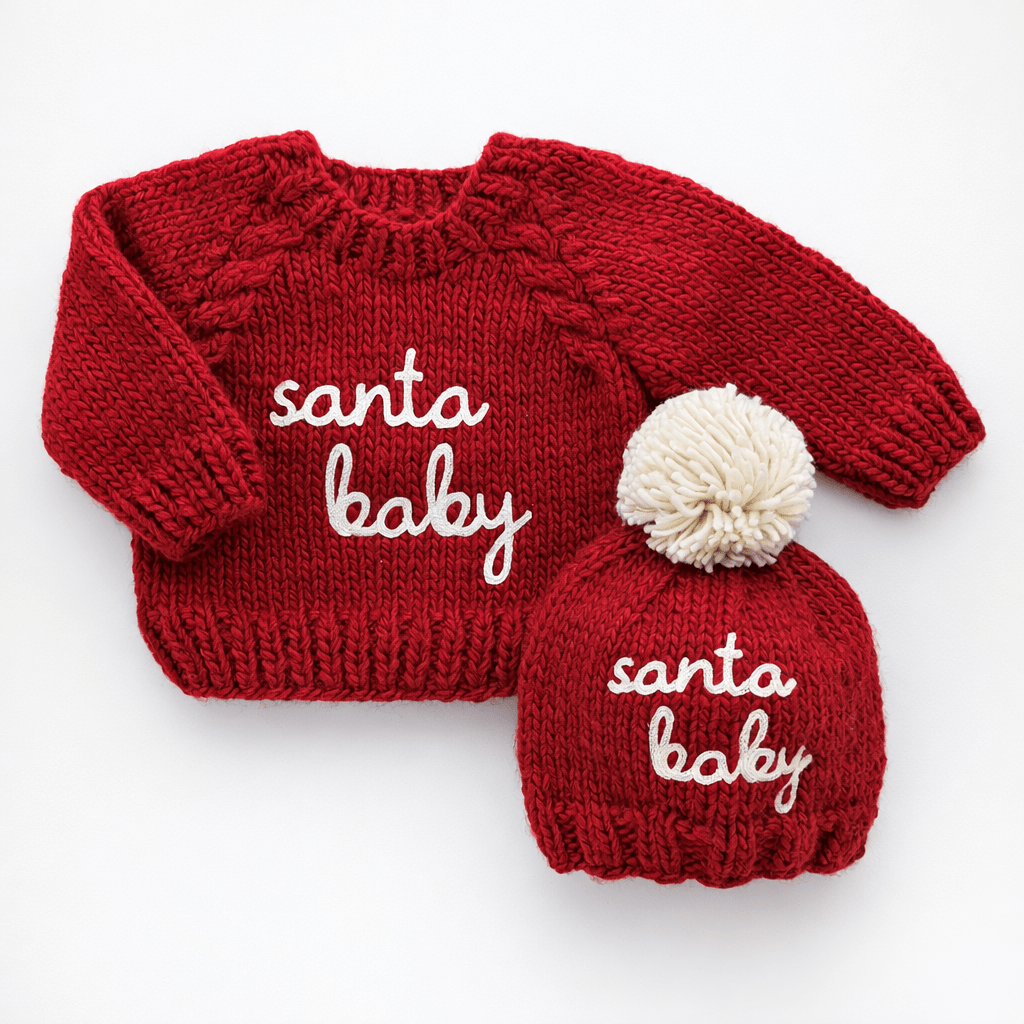 Santa Baby Sweater Crimson for Baby & Toddler - Sweaters