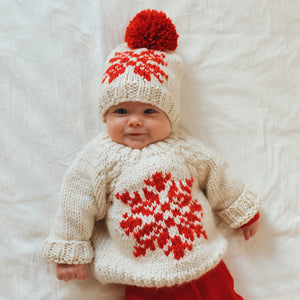 Snowflake Natural Crew Neck Sweater for Baby & Toddler - Sweaters