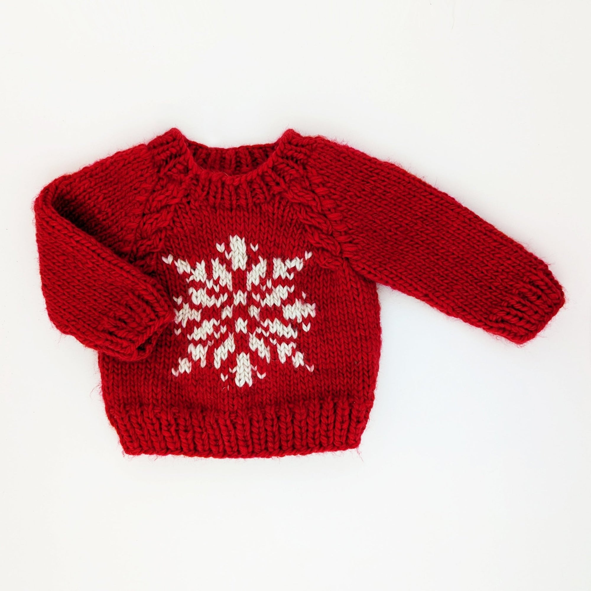 Snowflake Red Crew Neck Sweater for Baby & Toddler - Sweaters