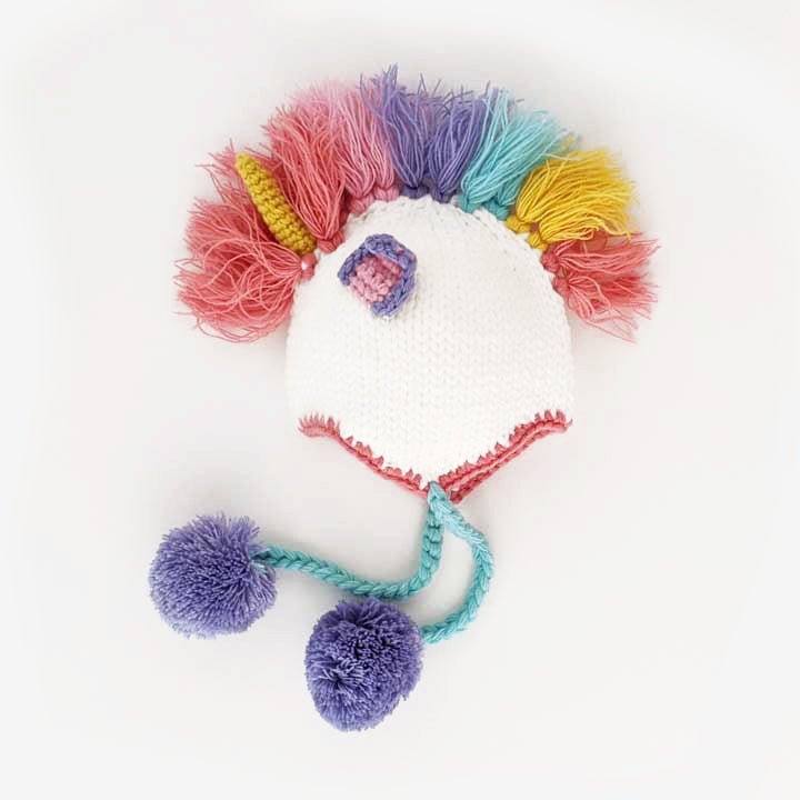 Unicorn Pastel Earflap Beanie Hat - Beanie Hats
