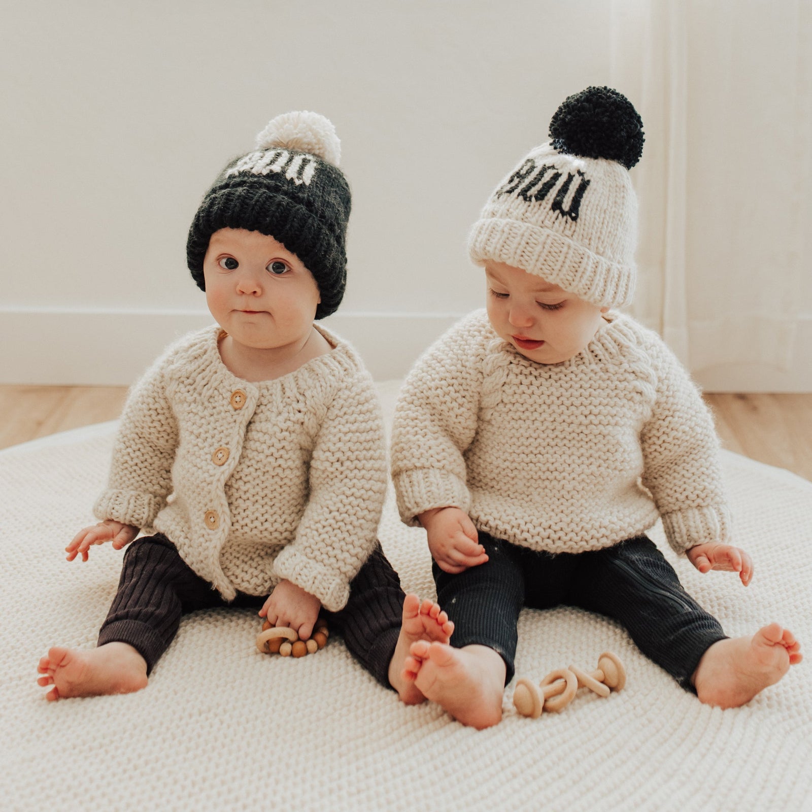 BOO Black Hand Knit Beanie Hat - Beanie Hats