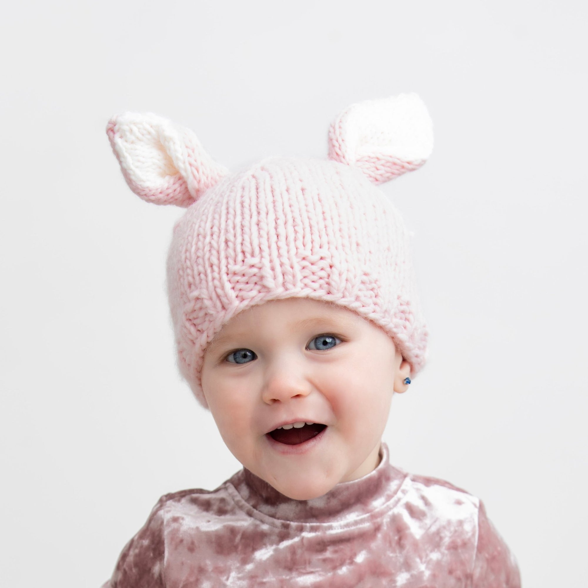Bunny Ears Blush Beanie Hat Ships 1/1-1/30 - Beanie Hats