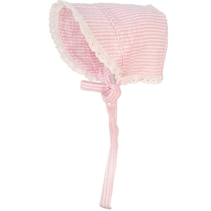 Girls Pink UPF 25+ Seersucker Bonnet - bonnets