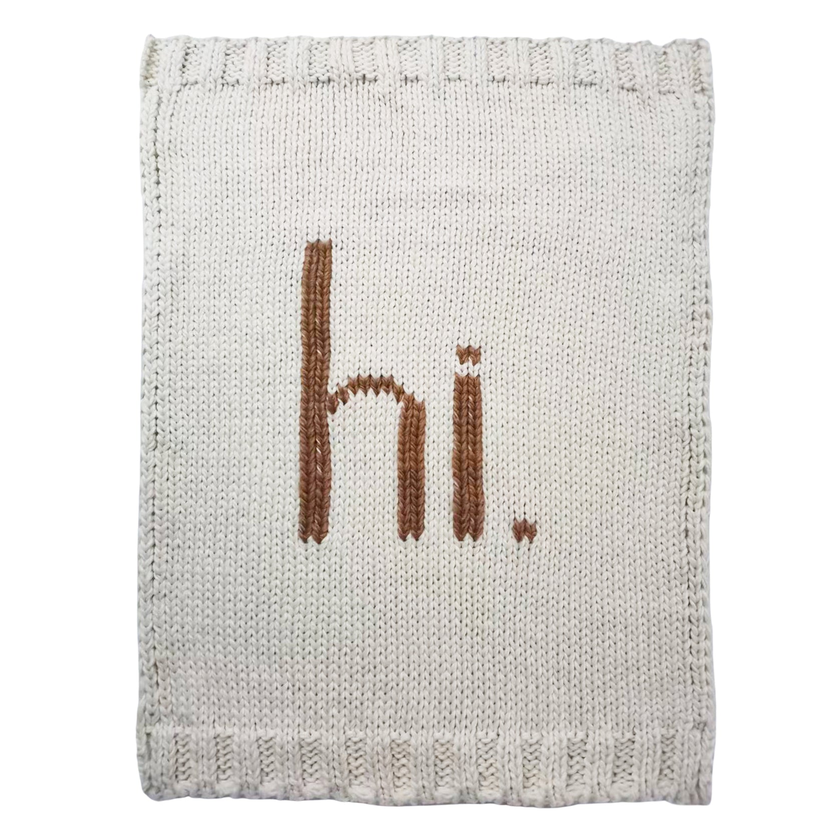 hi. Hand Knit Blanket Pecan - Swaddling & Receiving Blankets