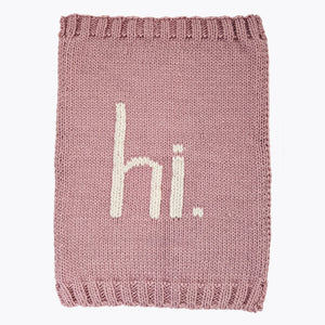 hi. Hand Knit Blanket Rosy Pink - Swaddling & Receiving Blankets