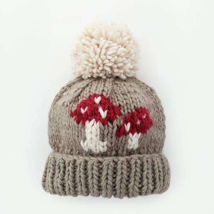 Mushroom Hand Knit Beanie Hat - Beanie Hats