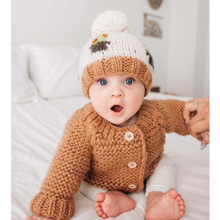 Pecan Garter Stitch Cardigan Sweater for Babies and Toddlers - Sweaters