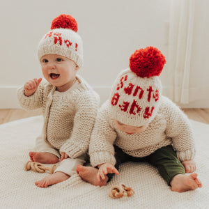 Santa Baby Hand Knit Beanie Hat - Beanie Hats