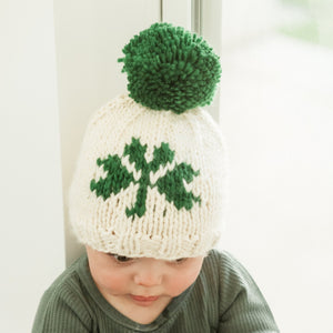 Shamrock St. Patrick's Day Hand Knit Beanie Hat - Beanie Hats