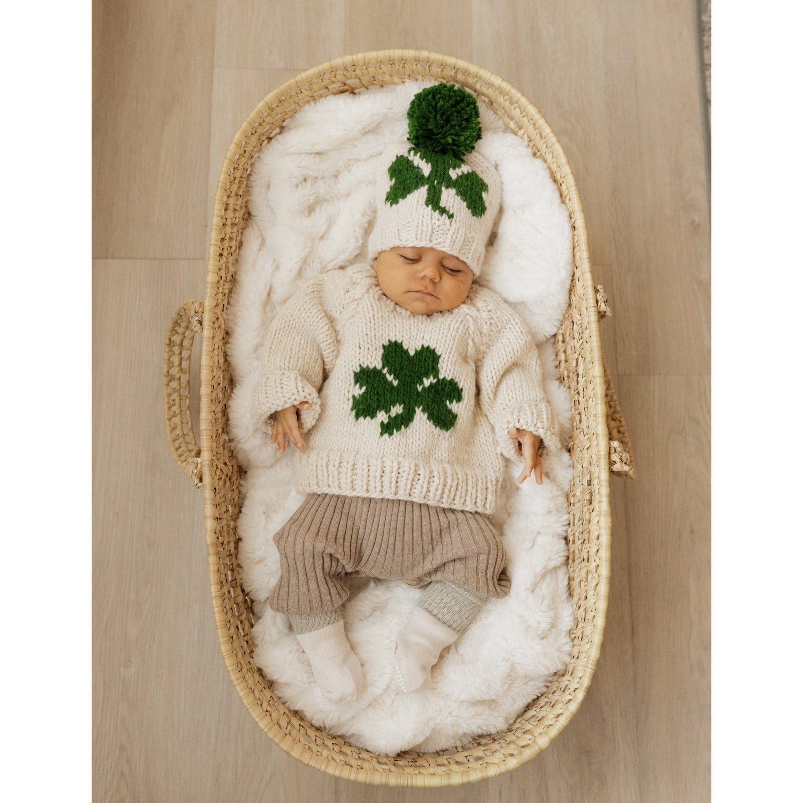 Shamrock St. Patrick's Day Hand Knit Beanie Hat - Beanie Hats