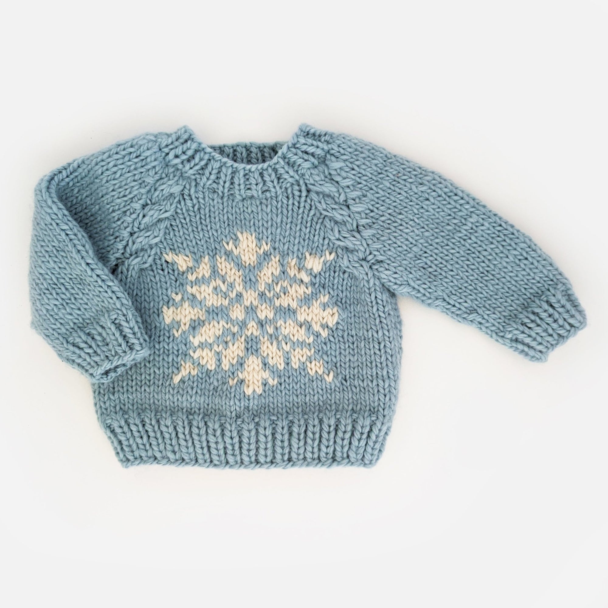Snowflake Surf Blue Crew Neck Sweater for Baby & Toddler - Sweaters