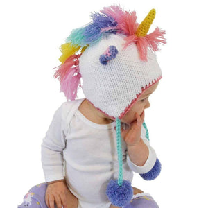 Unicorn Pastel Earflap Beanie Hat - Beanie Hats
