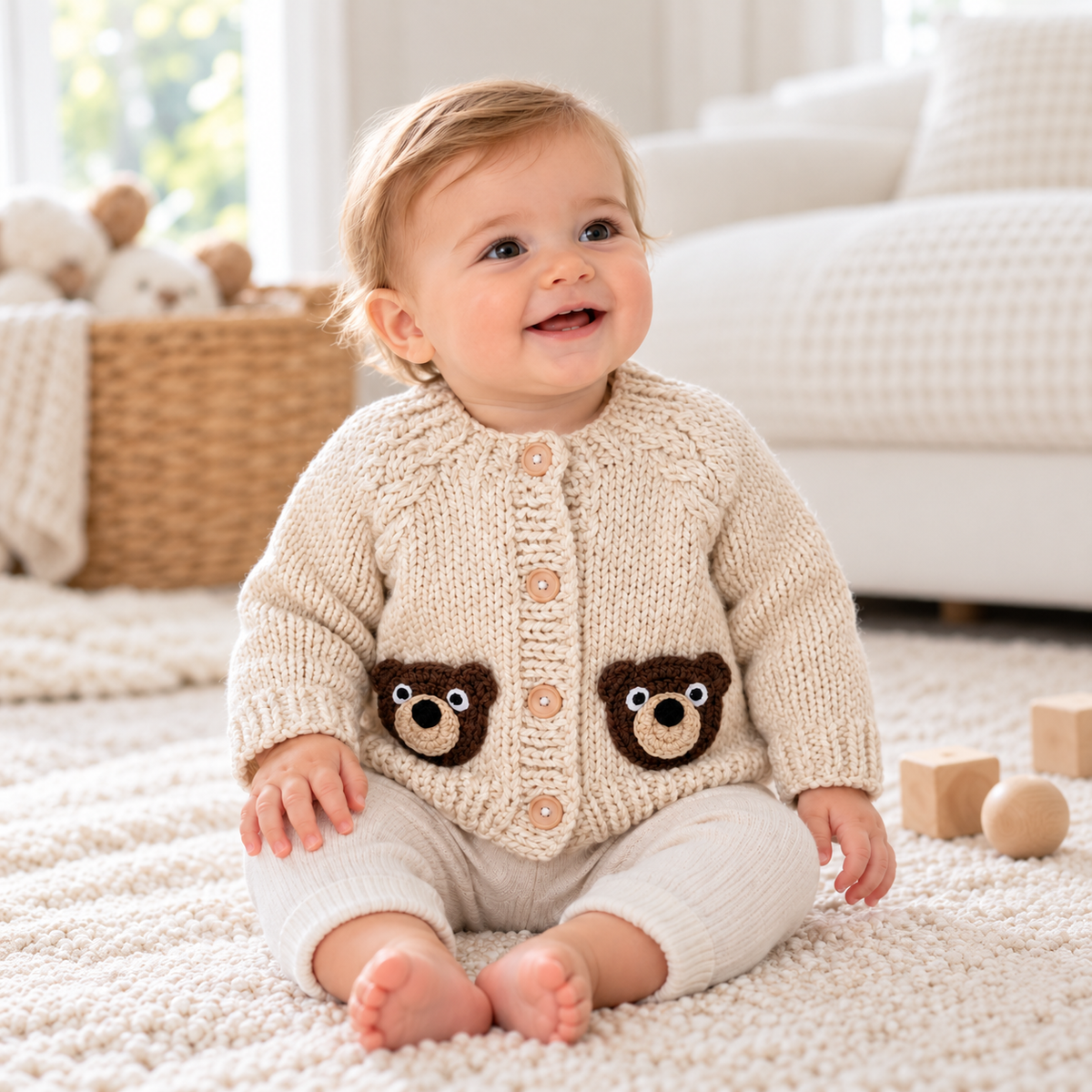Brown Bear Natural Cardigan