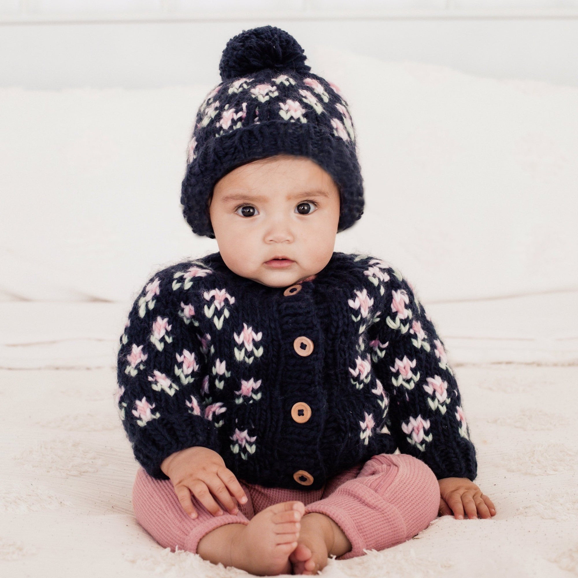 Bitty Blooms Indigo Cardigan Sweater for Baby & Toddler due July - Sweaters