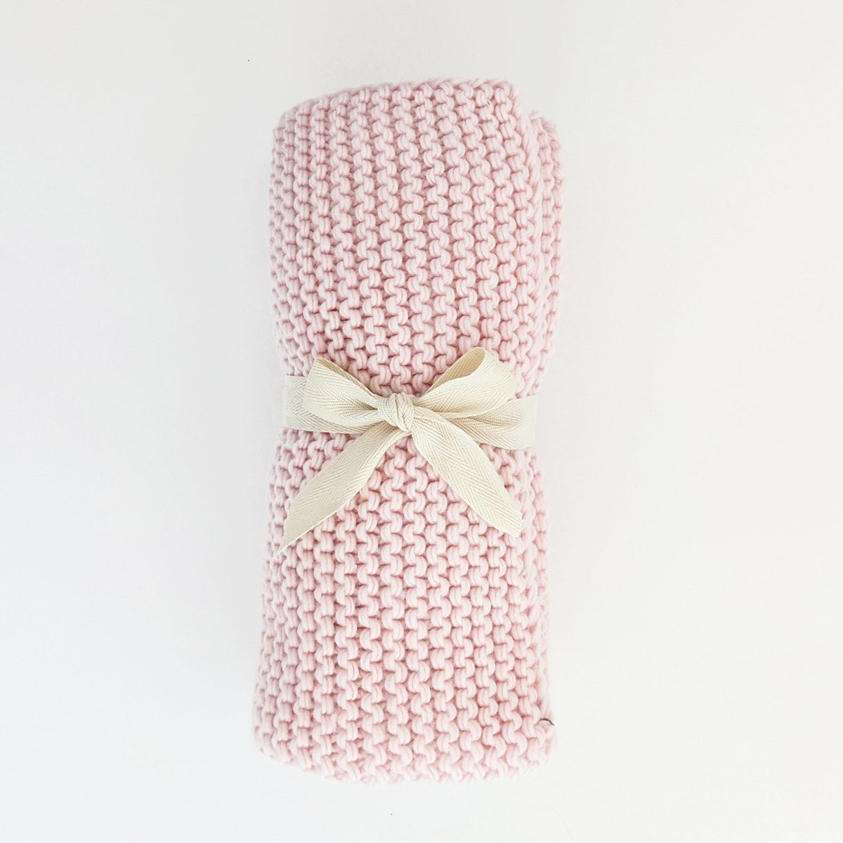 Blush Garter Stitch Knit Blanket - Blanket