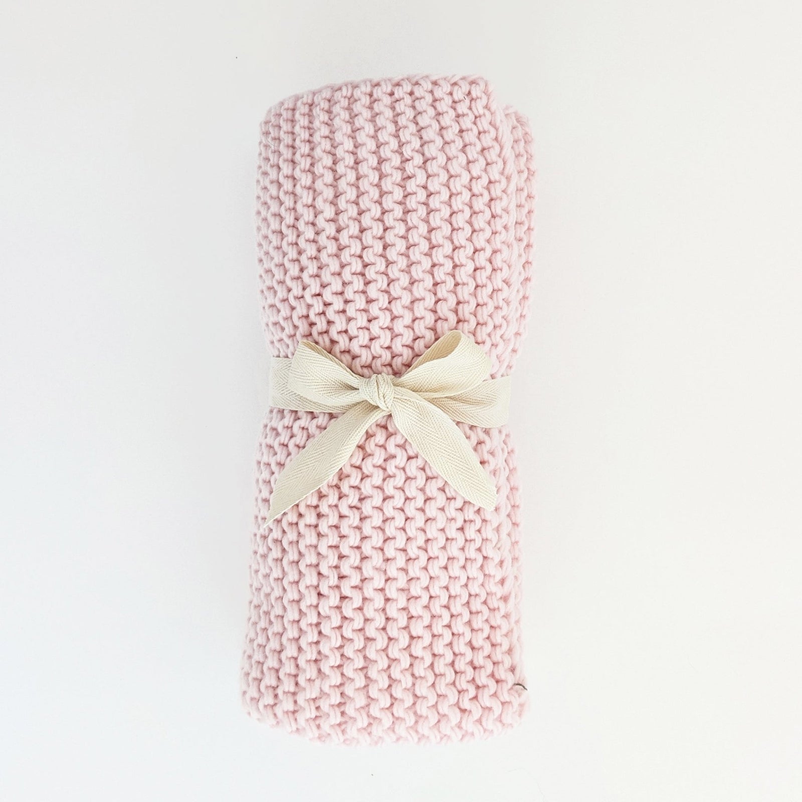 Blush Garter Stitch Knit Blanket - Blanket