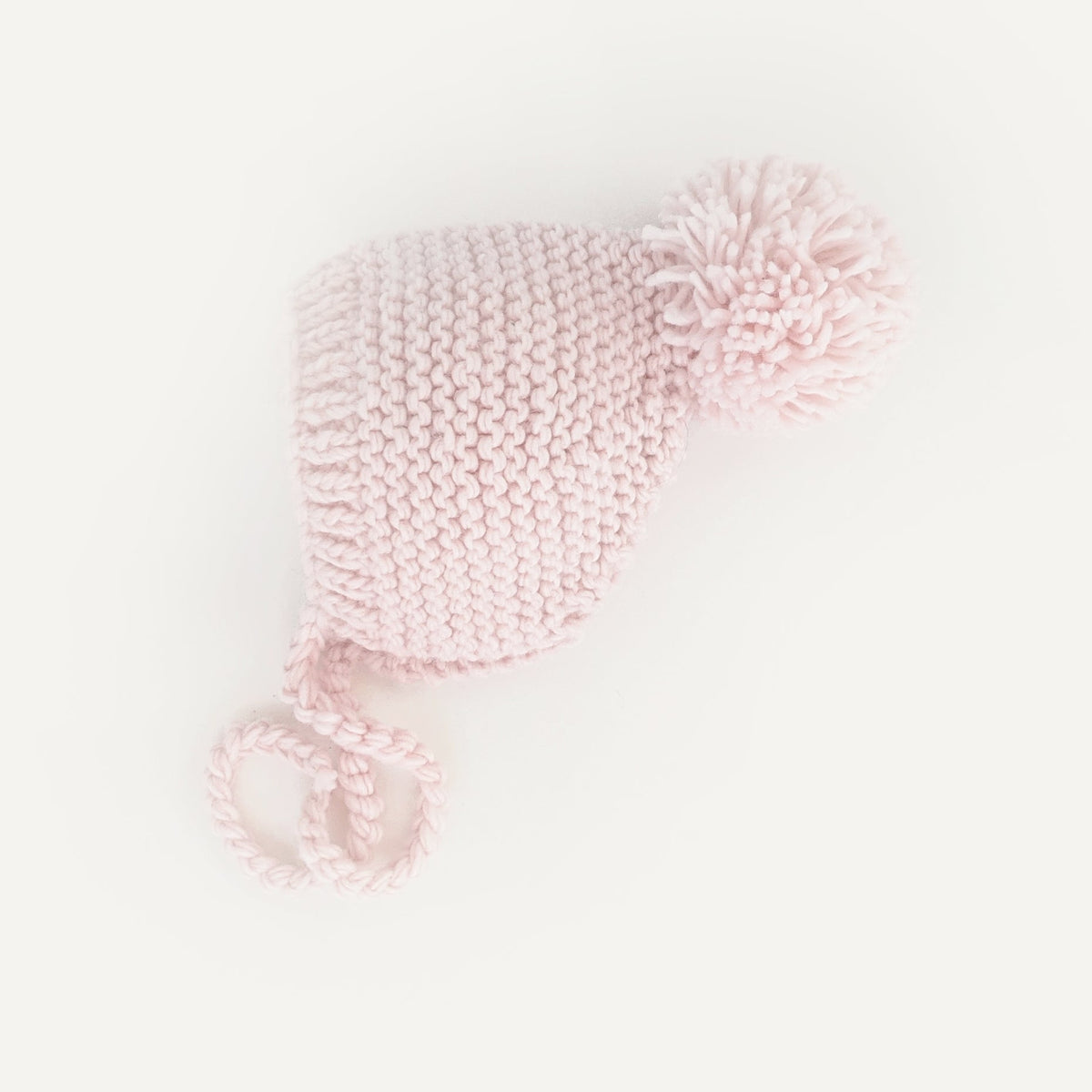 Blush Garter Stitch Knit Bonnet - Beanie Hats