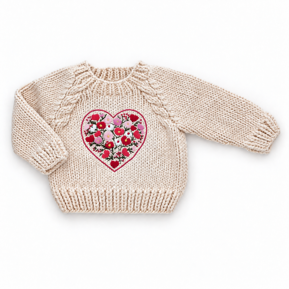 Bright Embroidered Heart Sweater for Baby &amp; Kids