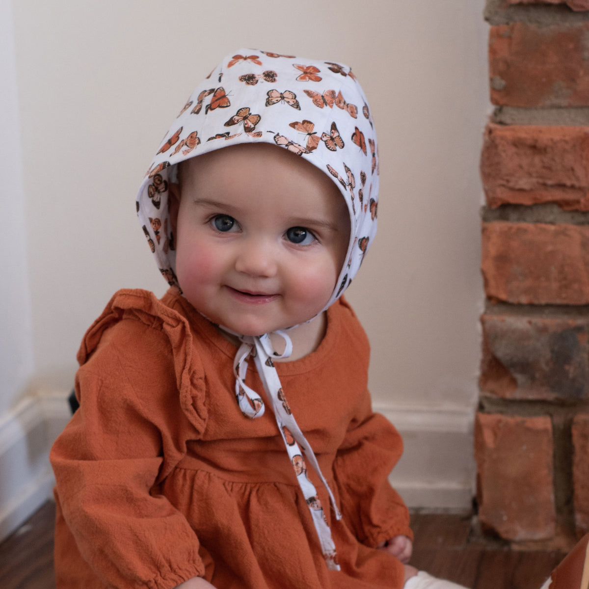 Butterflies Danish Bonnet for Infants &amp; Toddlers