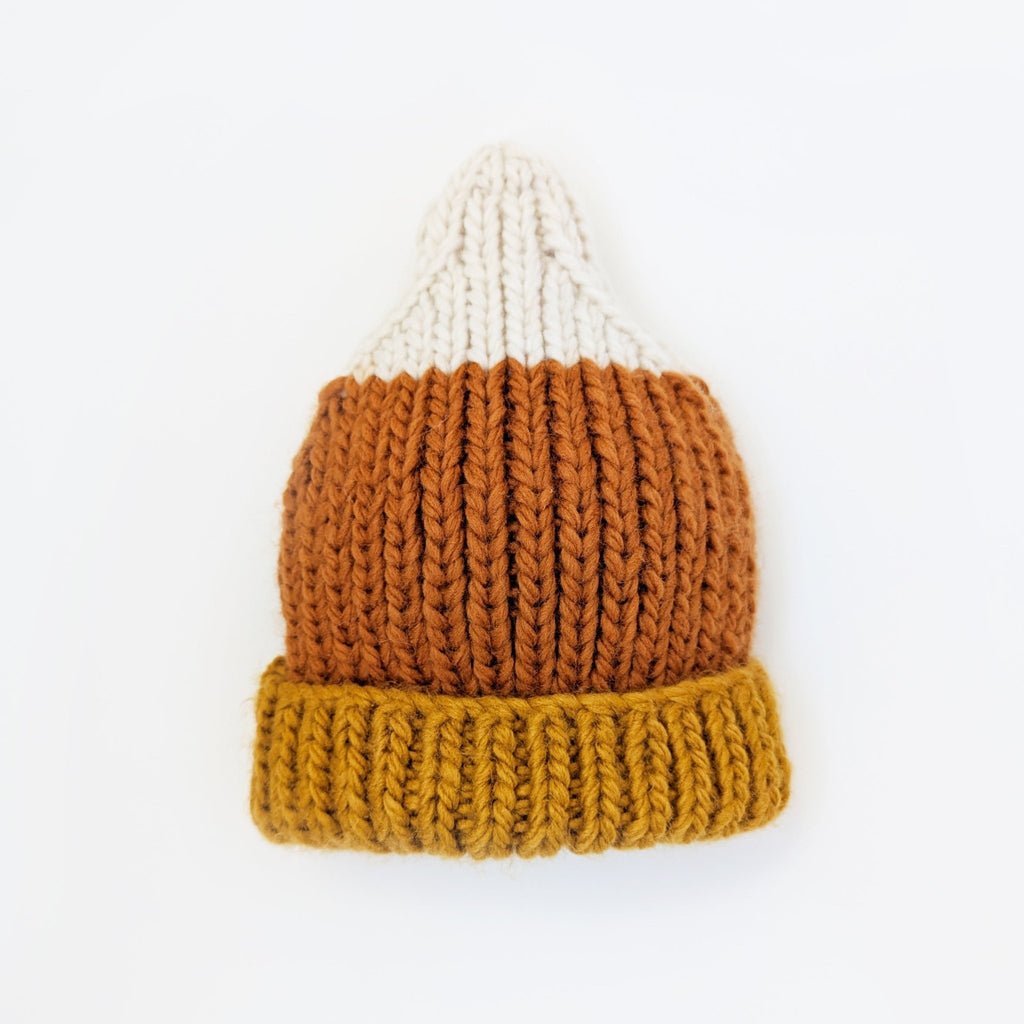 Candy Corn Hat Fall Knit Beanie with Rolled Cuff for Baby - Huggalugs