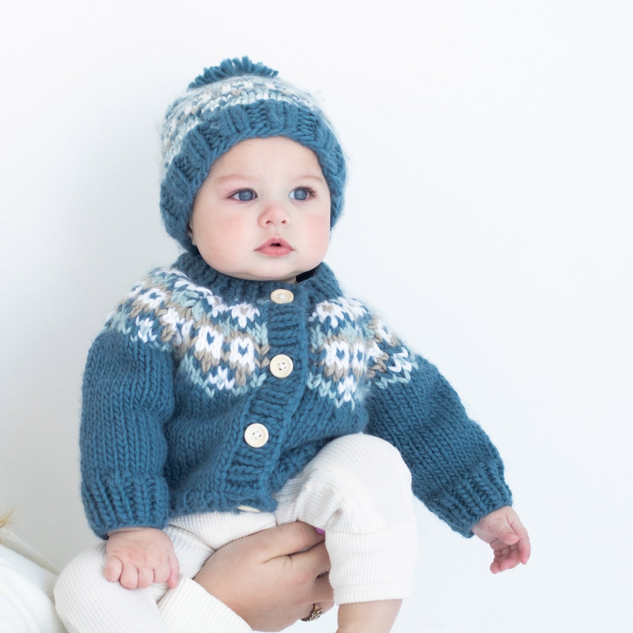 Fairisle Slate Cardigan Sweater for Baby & Toddler - Huggalugs