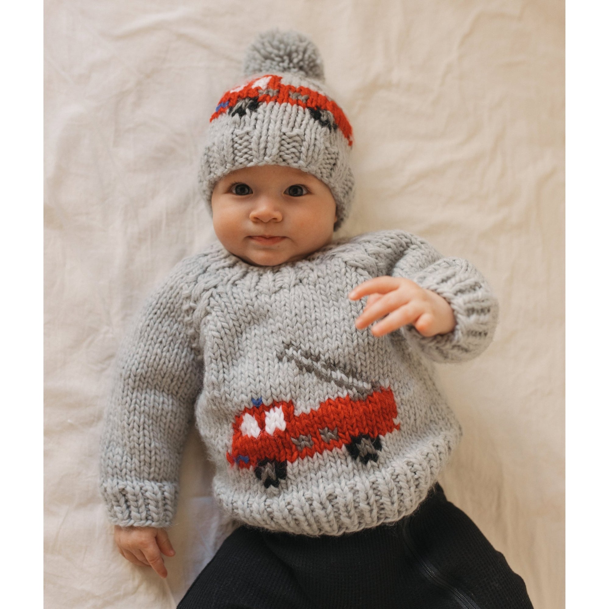 Fire Engine Crew Neck Sweater for Baby & Toddler - Sweaters