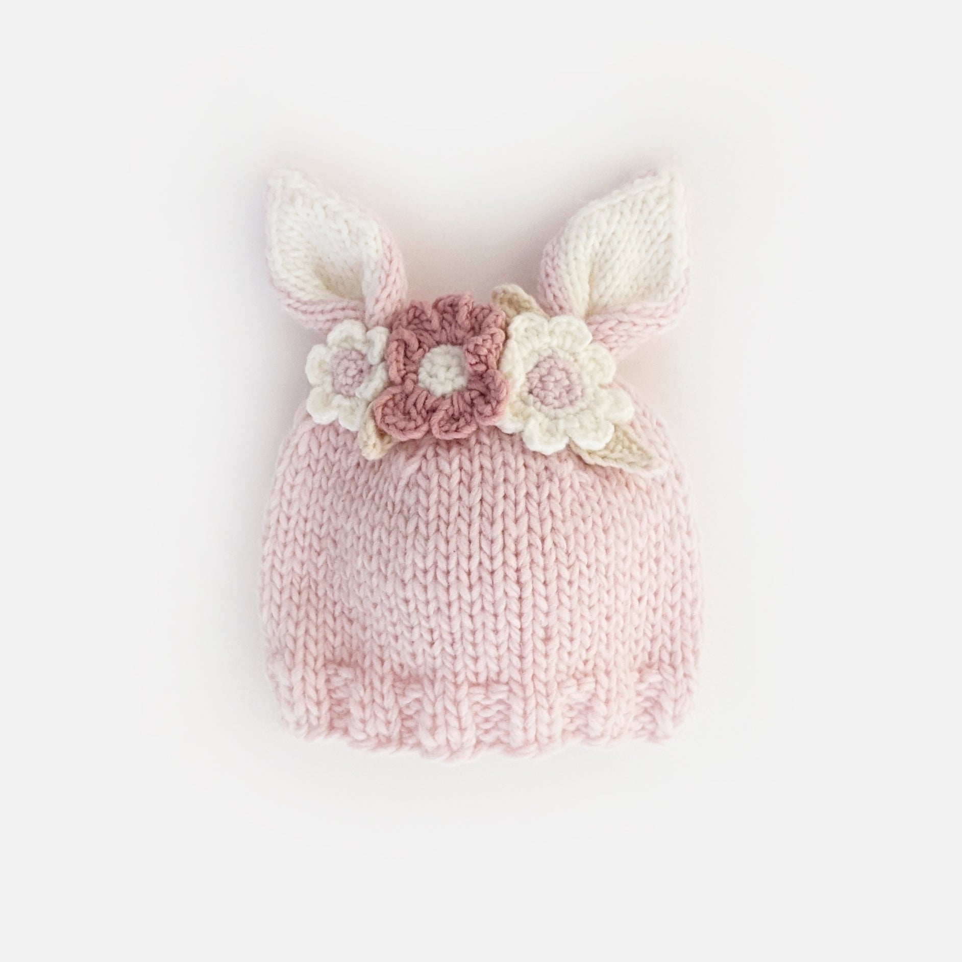 Flower Bunny Beanie Blush Ships 1/1-1/30 - Huggalugs