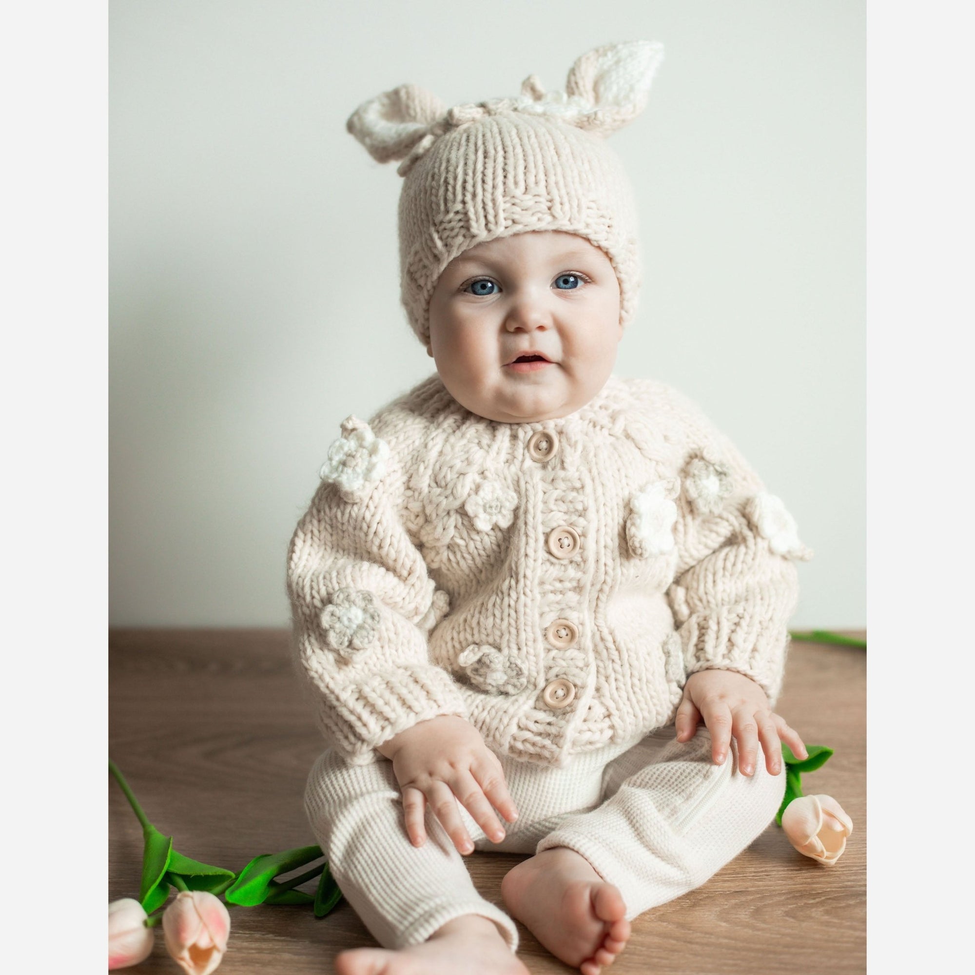 Flower Cardigan Sweater Natural Baby & Toddler - Sweaters