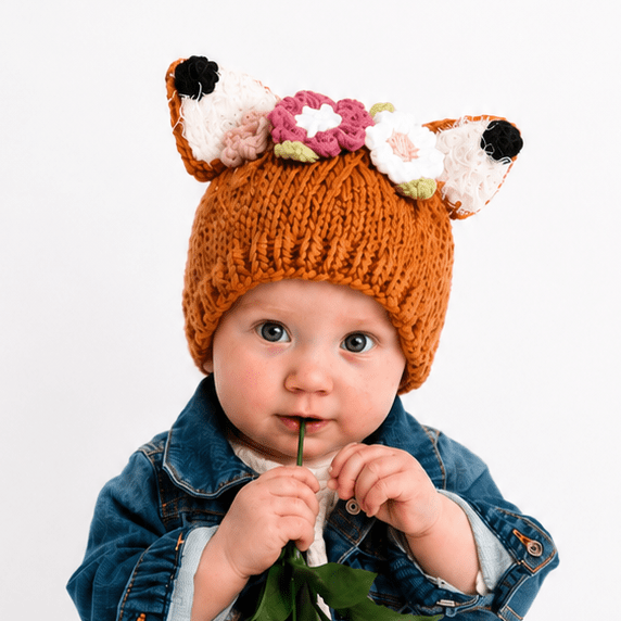 Flower Fox Beanie Hat for Baby &amp; Kids - Beanie Hats