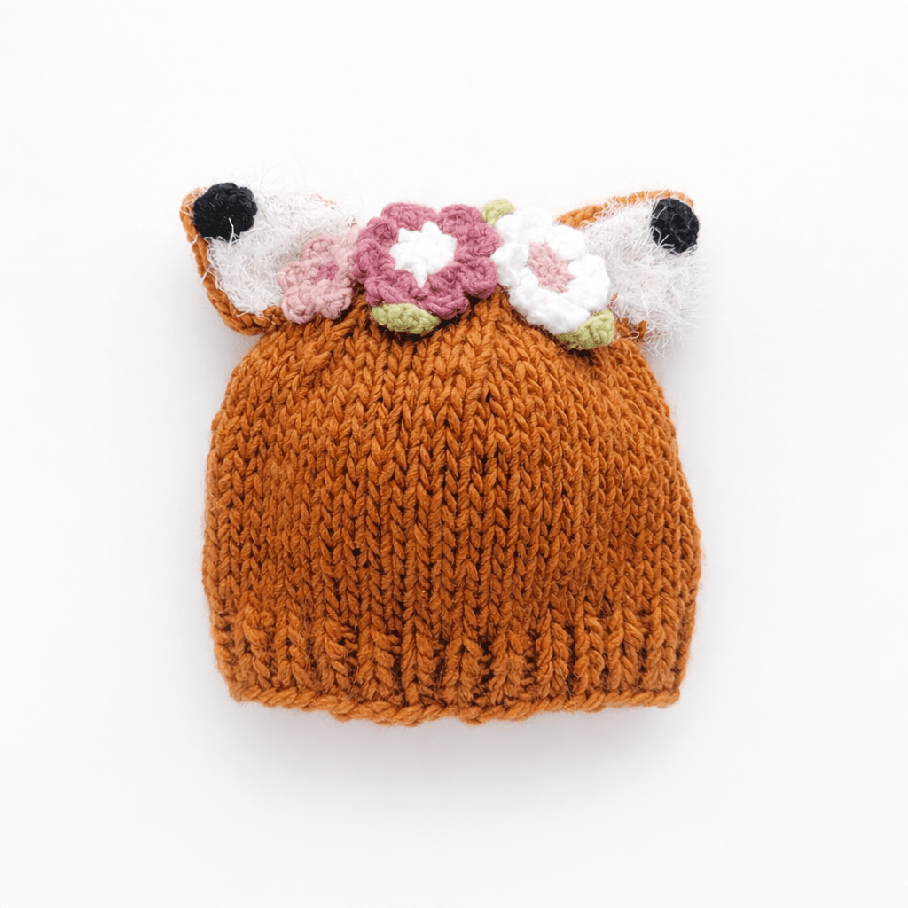 Flower Fox Beanie Hat for Baby & Kids - Beanie Hats