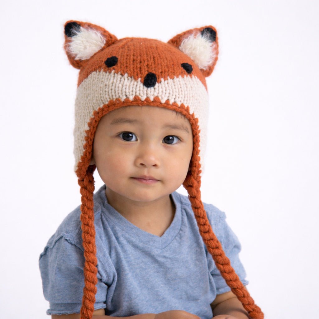 Fox Earflap Beanie Hat - Beanie Hats